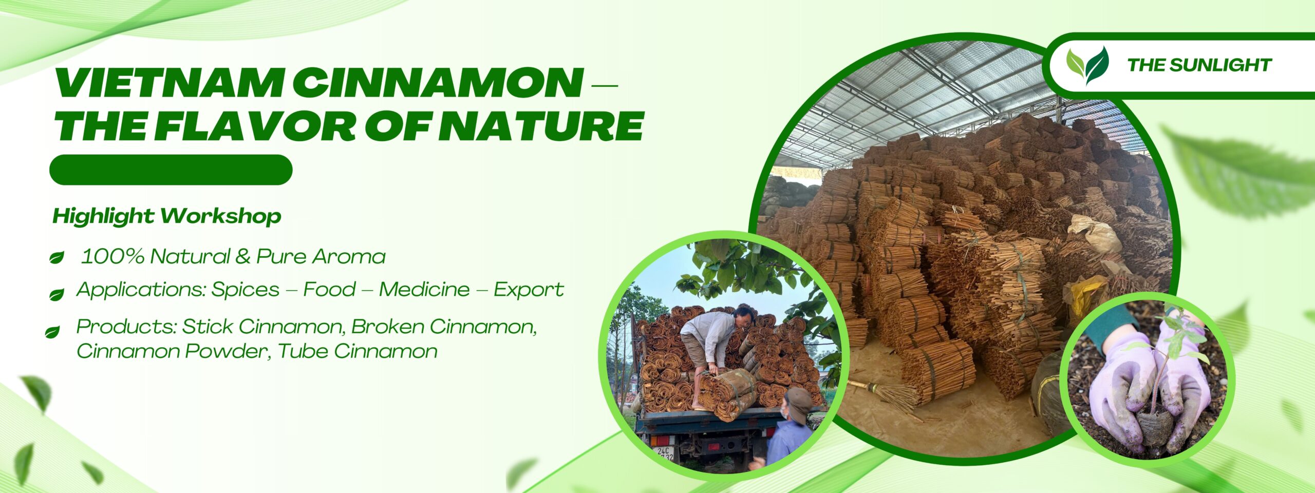 Green and White Minimalist Gardening Workshop Outdoor Banner